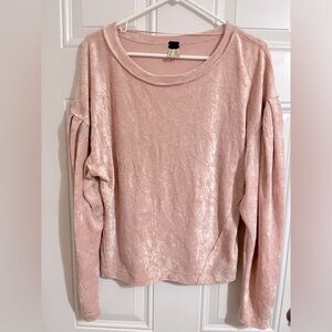 We The Free Women S Oversized‎ Festival Pullover Sweater Velvet Velour Pink Boho
